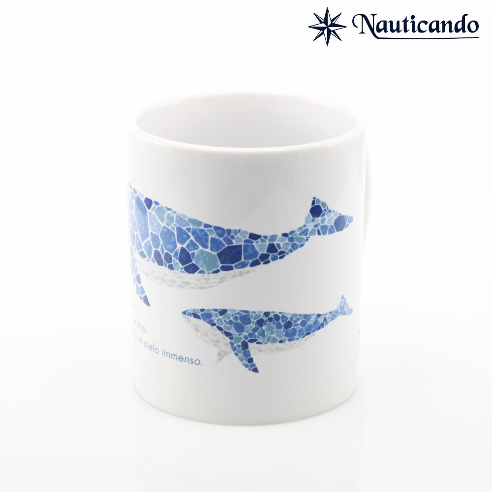 Tazza decorata con balene a mosaico - immagine 4