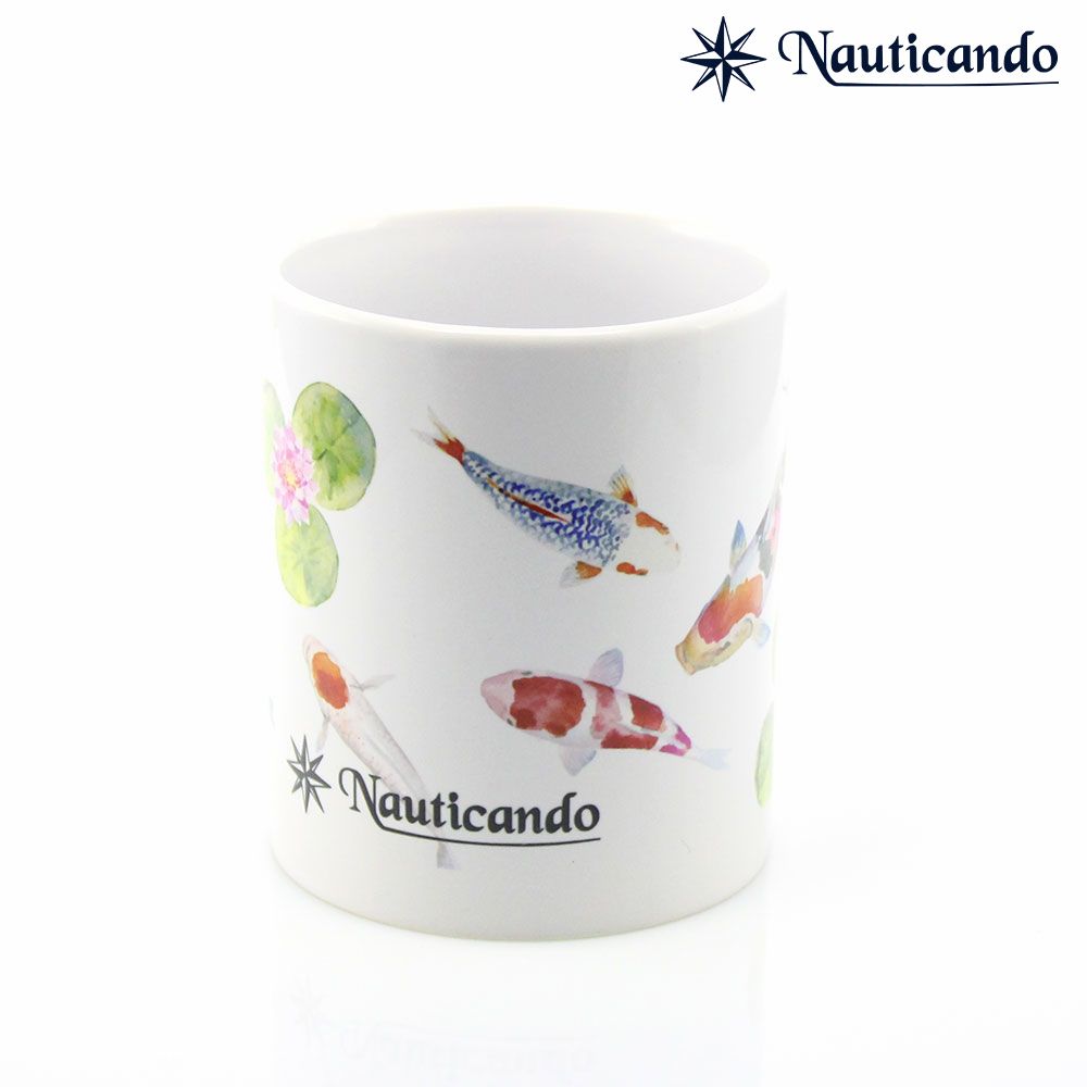 Tazza decorata con carpe koi e ninfee - immagine 5